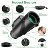 80x100 HD Monocular Telescope for Adults BAK-4 Prism High Power Monocular for Smartphone with FMC Lens Phone Adapter Tripod Case for Bird Watching Hun