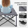 Outsunny 2 Person Folding Camping Cot for Adults, 50" Extra Wide Outdoor Portable Sleeping Cot with Carry Bag, Beach Hiking