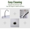 Outsunny Camping Table 50 with Sink Faucet Stainless Steel Basins Fish Cleaning