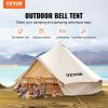 VEVOR 8-10 Person Canvas Glamping Bell Tent, Breathable Waterproof Yurt Tent with Stove Jack and Detachable Side Wall for Family Camping