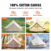 VEVOR 8-10 Person Canvas Glamping Bell Tent, Breathable Waterproof Yurt Tent with Stove Jack and Detachable Side Wall for Family Camping