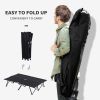 Outsunny 2 Person Folding Camping Cot for Adults, 50" Extra Wide Outdoor Portable Sleeping Cot with Carry Bag, Elevated Camping Bed, Beach Hiking