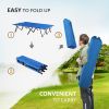 Outsunny 2 Person Folding Camping Cot for Adults, 50" Extra Wide Portable Sleeping Cot with Carry Bag, Elevated Camping Bed, Beach Hiking, Blue