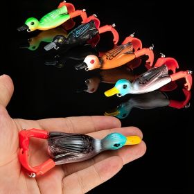 1pc Soft Fishing Lure Duck Artificial Bait With Rotating Legs; Cool Fishing Bait 9cm/11g 3.5in/0.39oz (Color: Brown)