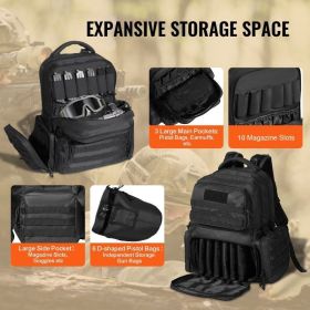 Tactical Gun Range Bag with Lockable Zipper for Outdoor Hunting (Color: Black, Type: Storage Bag)