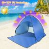 Pop Up Beach Tent Sun Shade Shelter Anti-UV Automatic Waterproof Tent Canopy for 2/3 Man w/ Net Window Storage Bag for Outdoor Beach Camping Fishing P