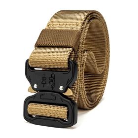 Mens Tactical Belt Riggers Style with Buckle - XG-TB1 (Color: Khaki)